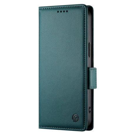 Чехол-книжка Side Buckle Magnetic Frosted Leather для Xiaomi Redmi Note 14 Pro 4G - зеленый