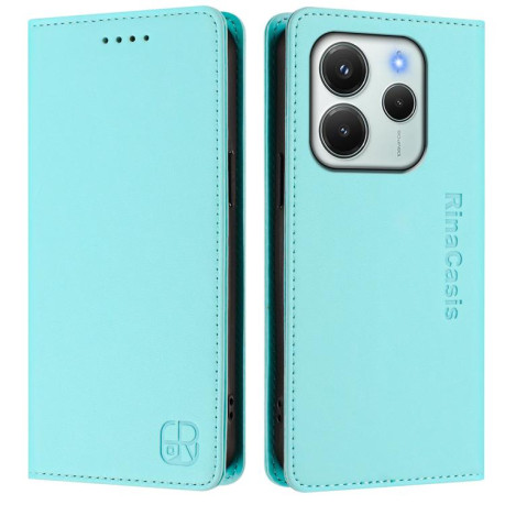 Чохол-книжка RC01 Dual-Folded Magnetic Suction RFID Leather на Xiaomi Redmi Note 14 4G 164.84mm - зелений