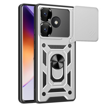 Протиударний чохол Camera Sliding для Xiaomi Poco F6 - сріблястий