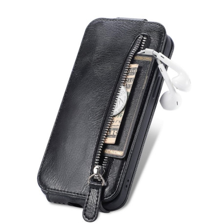 Флип-чехол Zipper Wallet Vertical для OPPO A17 - черный