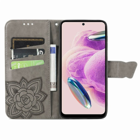 Чохол-книжка Butterfly Love Flower Embossed для Xiaomi Redmi Note 12S - сірий