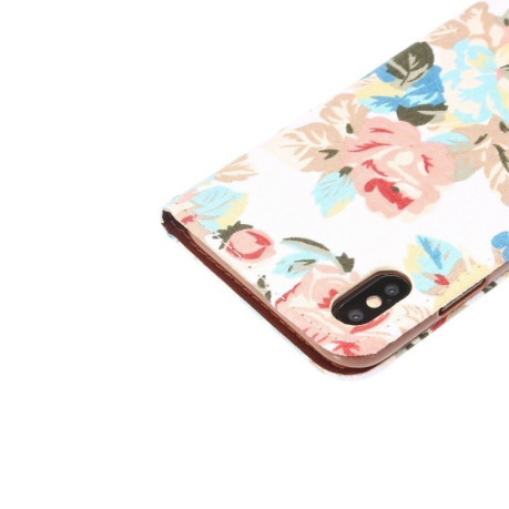 Чехол- книжка Dibase Flower Pattern на  iPhone XS Max белый