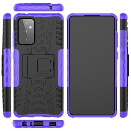Противоударный чехол Tire Texture на Samsung Galaxy A72 - фиолетовый