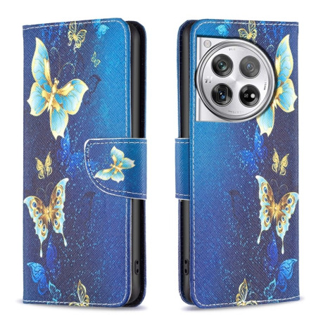 Чохол-книжка Colored Drawing Pattern для OnePlus 12 5G - Butterfly