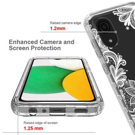 Противоударный чехол Transparent Painted для Samsung Galaxy A03 Core  - White Flower