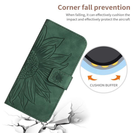 Чехол-книжка Skin Feel Sun Flower для Motorola Edge 60 5G - зеленый