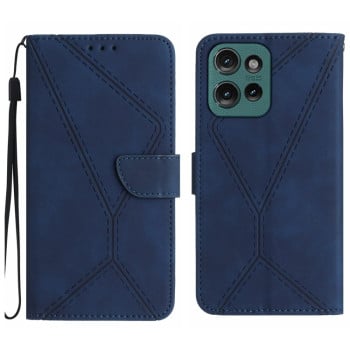 Чохол-книжка Stitching Embossed Leather для Motorola Moto G75 5G - синій