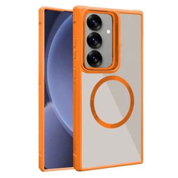 Протиударний чохол Plated CD Texture MagSafe Acrylic Hybrid  для Samsung Galaxy S25+ 5G - помаранчевий