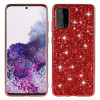 Ударозащитный чехол Glittery Powder на Samsung Galaxy S20 Plus - красный