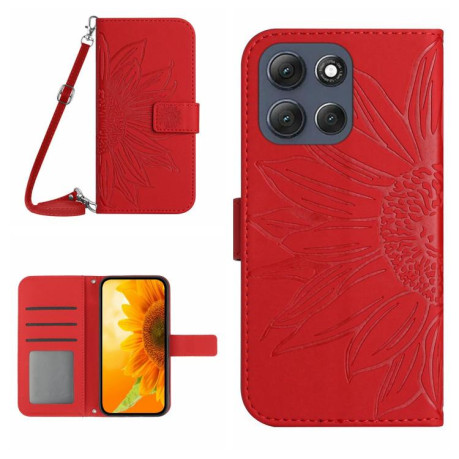 Чехол-книжка Skin Feel Sun Flower для Motorola Moto G56 5G - красный