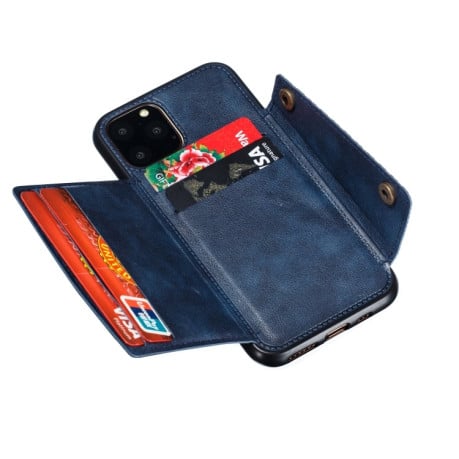 Противоударный чехол Magnetic with Card Slots на iPhone 12/12 Pro - синий