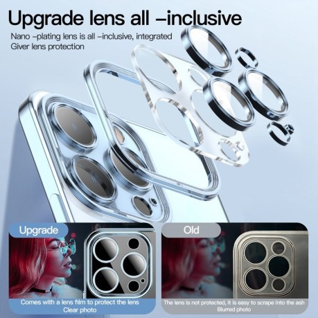Противоударный чехол Lens MagSafe для iPhone 14 Pro Max - голубой