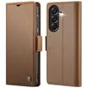 Чехол-книжка CaseMe 023 Butterfly Buckle Litchi Texture RFID Anti-theft Leather для Samsung Galaxy A57 5G — коричневый