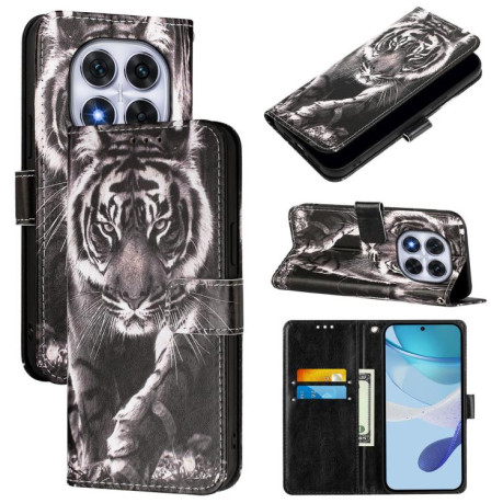 Чехол-книжка Colored Drawing Pattern Plain Weave Leather для Xiaomi Redmi Note 14 Pro 4G - разноцветный