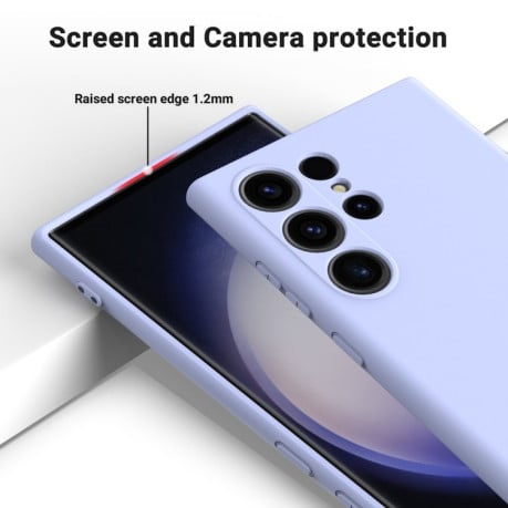 Силіконовий чохол Solid Color Liquid Silicone на Samsung Galaxy S24 Ultra 5G - фіолетовий