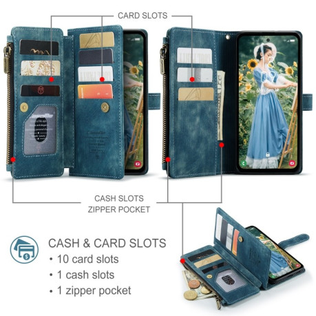 Чехол-кошелек CaseMe-C30 для Samsung Galaxy S24 FE 5G - синий