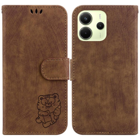 Чехол-книжка Little Tiger Embossed Leather на  Xiaomi Redmi Note 14 4G 164.48mm - коричневый