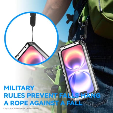Противоударный чехол R-JUST Life Waterproof на iPhone 17 - серебристый