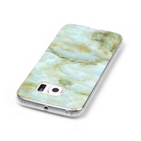 Чехол Marbling Pattern для Samsung Galaxy S6 Edge / G925 - зеленый