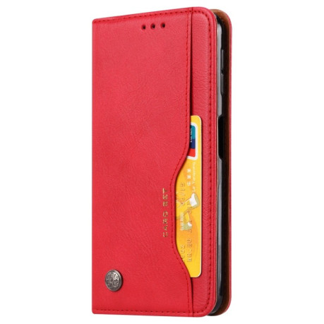 Кожаный чехол- книжка Knead Skin Texture на Samsung Galaxy A70-красный
