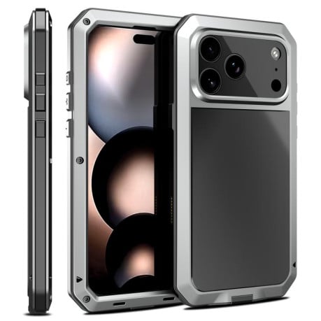 Противоударный чехол RedPepper Triple-proof Metal на iPhone 17 Pro - серебристый