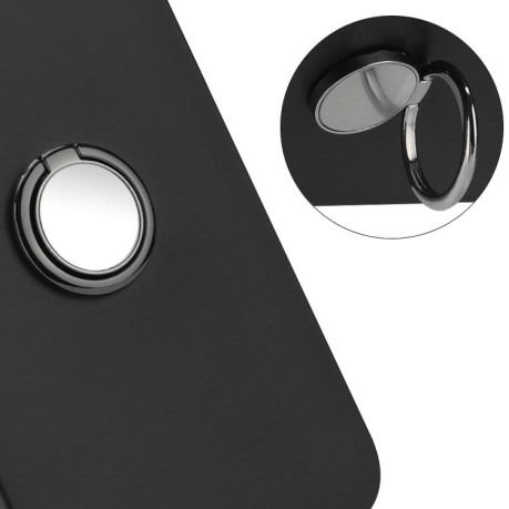 Противоударный чехол Matte with Ring Holder для Xiaomi Redmi Note 14 4G 164.48mm - черный