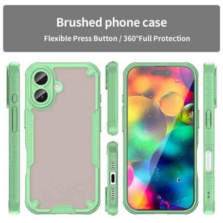 Противоударный чехол Armor Glaze PC Hybrid для iPhone 17 - зеленый