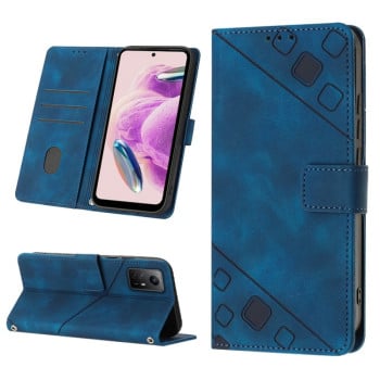 Чехол-книжка Skin-feel Embossed для Xiaomi Redmi Note 12S 4G Global - синий