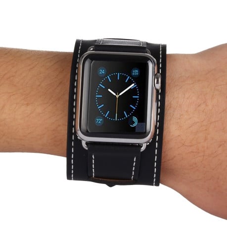 Кожаный Ремешок Kakapi Style Black для Apple Watch 42 mm