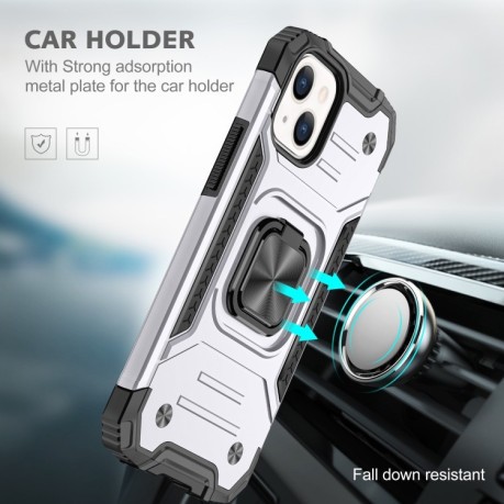 Противоударный чехол Magnetic Armor для iPhone 13 Pro Max - серебристый