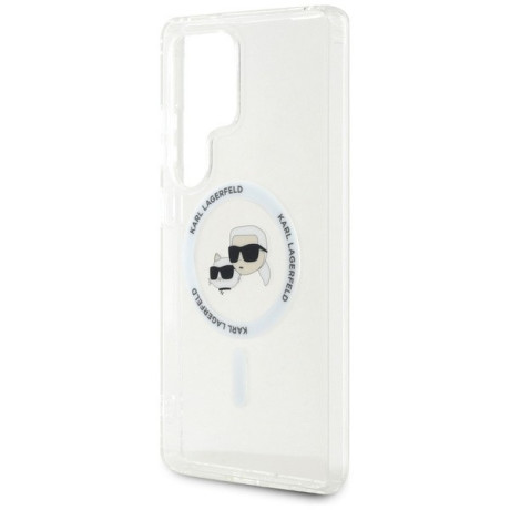 Оригінальний чохол Karl Lagerfeld Button Karl &amp; Choupette Heads Printed Logo MagSafe для Samsung Galaxy S25 Ultra - white