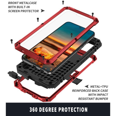 Протиударний металевий чохол R-JUST Dustproof Samsung Galaxy S22 Plus 5G - червоний