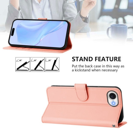 Чехол-книжка Skin Feel S-type для iPhone 16e - розовый
