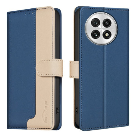 Чехол-книжка Color Matching RFID Anti-theft Leather для OnePlus 13 - синий