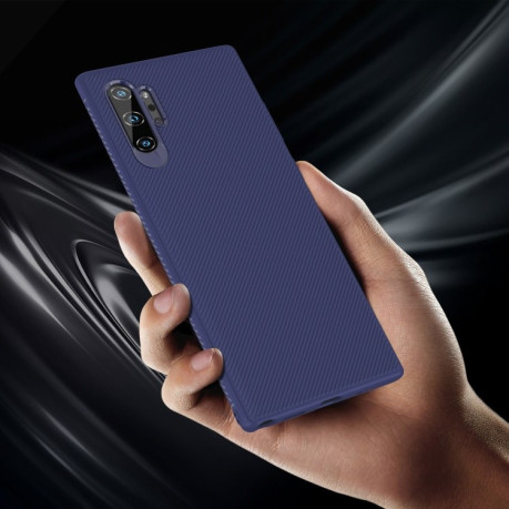 Чехол Lenuo Leshen Series Stripe Texture на Samsung Galaxy Note 10+ Plus- синий