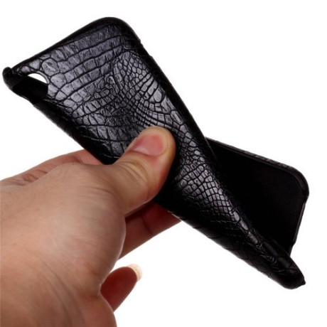 Кожаный PU Чехол Накладка Crocodile Texture Black для iPhone SE 3/2 2022/2020/8/7