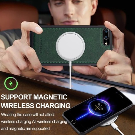 Чохол-книжка LC.IMEEKE L3 Series Detachable RFID Card Bag Magsafe для iPhone 16e - зелений