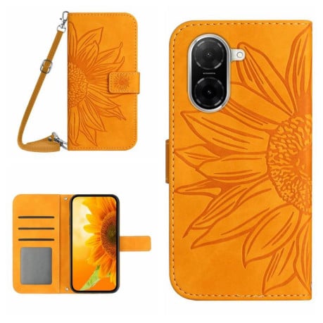 Чохол-книжка Skin Feel з малюнком соняшника на Xiaomi Redmi A5 4G 173.3mm - жовтий