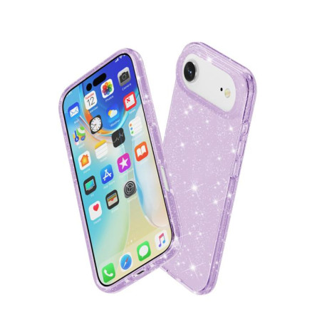 Противоударный чехол Terminator Style Glitter для iPhone 17 - фиолетовый