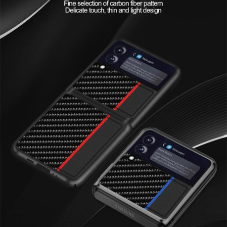Противоударный чехол Carbon Fiber на Samsung Galaxy Z Flip3 5G - синий