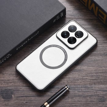 Противоударный чехол PU MagSafe Magnetic  на Xiaomi 14T Pro - белый
