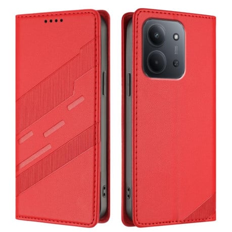 Чехол-книжка Embossed Multi-functional Wallet Retro Leather на Xiaomi Redmi 15C 5G / 4G EU 173mm - красный