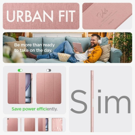 Оригинальный чехол Spigen Urban Fit для iPad Air 13 2024 - Rose Gold