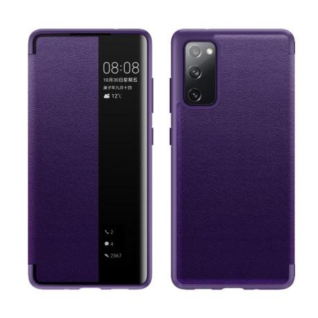 Чохол-книжка Side Window View Samsung Galaxy A02s - фіолетовий
