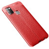 Противоударный чехол Litchi Texture на Samsung Galaxy A21s - красный