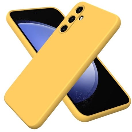 Силиконовый чехол Solid Color Liquid Silicone на Samsung Galaxy M35 - желтый