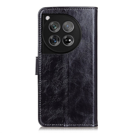 Кожаный чехол Retro Crazy Horse Texture на OnePlus 12 - черный