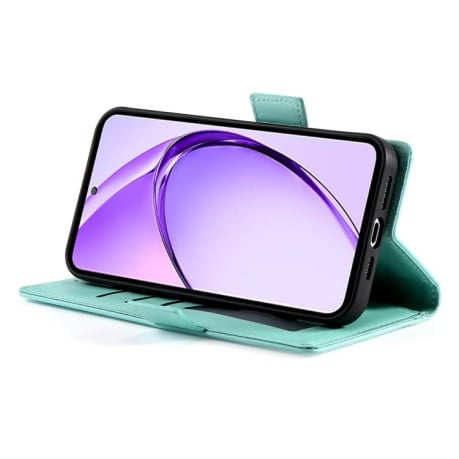Чехол-книжка Side Buckle Magnetic Frosted Leather для Realme 13+ - зелений
