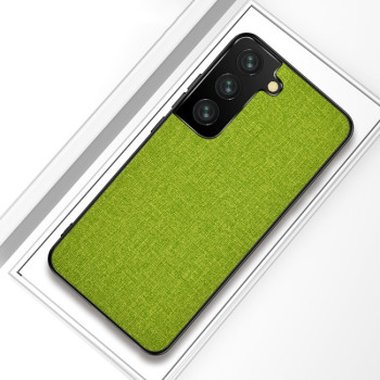 Противоударный чехол Cloth Texture на Samsung Galaxy S21 - зеленый