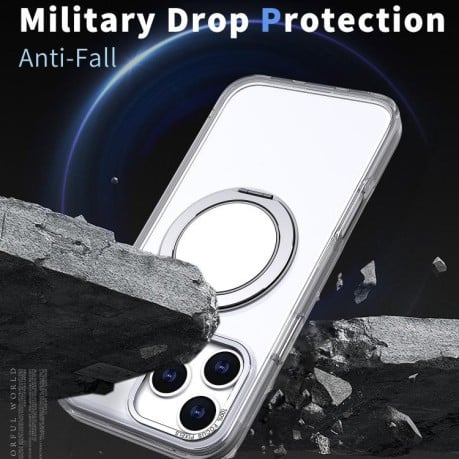 Чехол Kalebol с подставкой 360 и MagSafe на iPhone 17 Pro - прозрачный